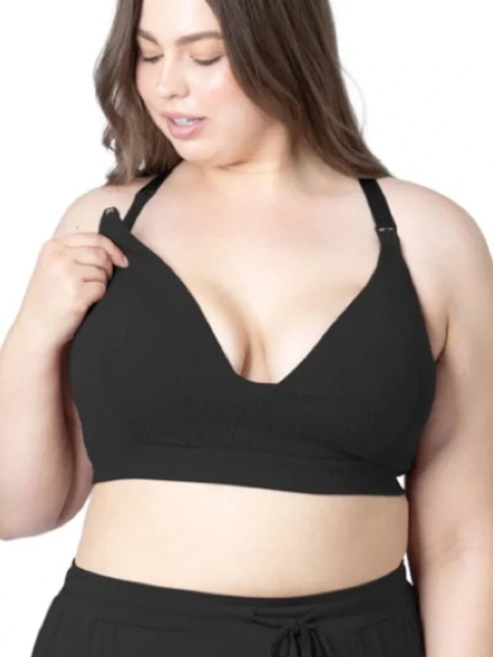 Kindred Bravely Ribbed Signature Wireless Nursing Bra Black